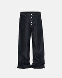 Buttons Up Raw Baggy Jeans | Inflation Streetwear INFLATION