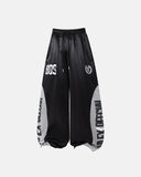 curved leg barrel sweatpants