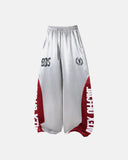 glossy contrast barrel sweatpants