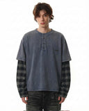 Distressed Plaid Layered Long Sleeve Tees | Inflation Streetwear INFLATION