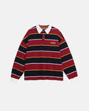 Retro Striped Rugby Polo Shirt | Inflation Streetwear