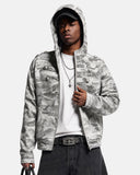 Camo Boxy Zip Up Hoodie | Inflation Streetwear