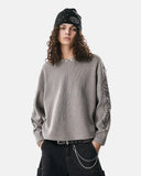 Script Washed Studded Boxy Waffle T-Shirt | Inflation Streetwear
