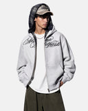 Camo Script Graphic Cropped Hoodie | Inflation Streetwear