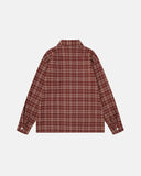 Script Embroidered Plaid Long-Sleeve Shirt | Inflation Streetwear