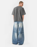 Light Wash Curved Seam Baggy Jeans | Inflation Streetwear
