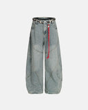 Acid Wash Stitching Baggy Jeans | Inflation Streetwear INFLATION