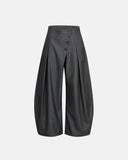 Asymmetric Pleated Barrel-Leg Suit Pants | Inflation Streetwear INFLATION