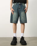 Washed Knee-Length Denim Jorts | Inflation Streetwear INFLATION