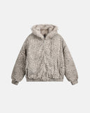 Leopard Faux Fur Lined Bomber Jacket | Inflation Streetwear INFLATION