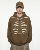 Distressed Ribcage Wash Hoodie | Inflation Streetwear INFLATION