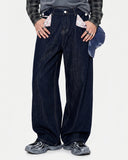 Floral Patch Raw Wide Jeans | Inflation Streetwear INFLATION