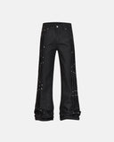 Studded Deconstructed Flared Baggy Jeans | Inflation Streetwear INFLATION