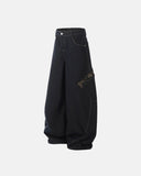 Leopard Patchwork Barrel Jeans | Inflation Streetwear INFLATION