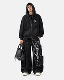 Script Graphic Wide Leg Cargo Pants | Inflation Streetwear