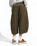 barrel fit leopard print shorts