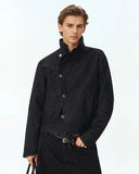 Cropped Asymmetric Button Denim Jacket | Inflation Streetwear INFLATION