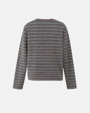 dark gray striped boxy long sleeve t shirt back view