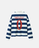 Graphic Striped Rugby Polo Shirt | Inflation Streetwear