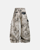 splatter print cargo pants back view