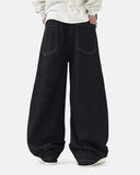 Belted Contrast Stitch Barrel Jeans | Inflation Streetwear