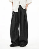 Vintage Pinstripe Pleated Barrel Jeans | Inflation Streetwear