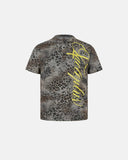 Leopard print Henley T-shirt front view