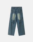 washed seam detail baggy jeans front view