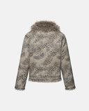 Leopard Faux Fur Collar Jacket | Inflation Streetwear