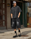 Rhinestone Straight Leg Jorts | Inflation Streetwear INFLATION