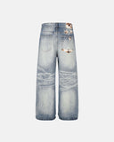 Cow Print Patch Baggy Jeans | Inflation Streetwear