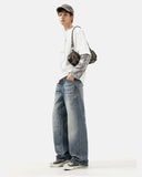 Whisker Wash Bamboo Weave Jeans | Inflation Streetwear