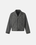 Washed Cross Applique Cargo Jacket | Inflation Streetwear INFLATION