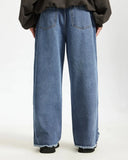 Blue Frayed Acid Wash Pants | Inflation Streetwear INFLATION