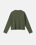 olive waffle boxy long sleeve t shirt color option