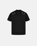 metal buckle detail cotton t-shirt front view