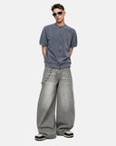 Old money short sleeve t-shirt with barrel jeans