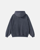 Washed Star Script Graphic Zip Up Hoodie | Inflation Streetwear