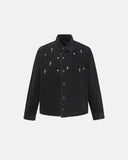 Starry Cross Rhinestone Washed Denim Shirt | Inflation Streetwear INFLATION