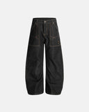 Raw Embroidery Baggy Jeans | Inflation Streetwear INFLATION