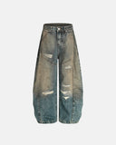 Dirty Ripped Barrel Jeans | Inflation Streetwear INFLATION