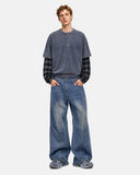 Deconstructed Barrel Wide Jeans | Inflation Streetwear INFLATION