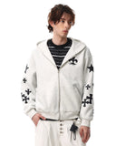 Cross PU Patch Embroidery Zip Up Hoodies | Inflation Streetwear INFLATION