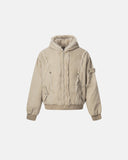 Faux Fur Lined Washed Hooded Jacket | Inflation Streetwear INFLATION