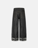 graphic cuff baggy jeans product back view