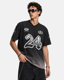black jersey tee with large 24 number print