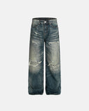 vintage distressed baggy jeans front view
