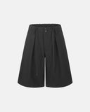 drawstring wide leg tailored shorts