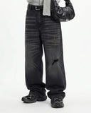 Distressed Rhinestone Ripped Baggy Jeans | Inflation Streetwear INFLATION