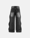 Shiny Rhinestone Wavy Baggy Jeans I Inflation Streetwear INFLATION